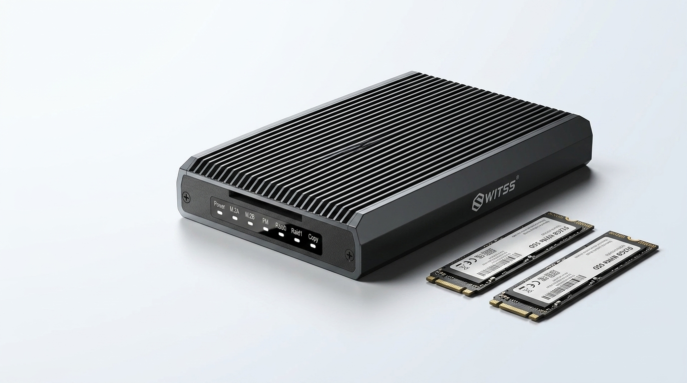 Switss RAID dual-bay behuizing met twee M.2 SSD's