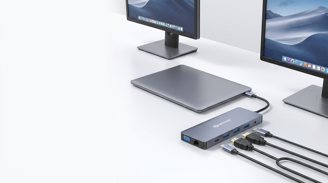 Switss USB-C hub met meerdere schermen
