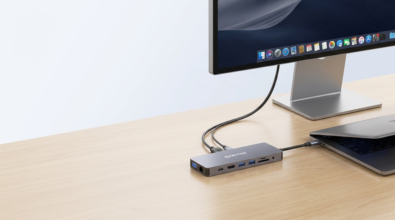 Aménager un bureau à domicile avec un seul câble USB-C (installation docking)