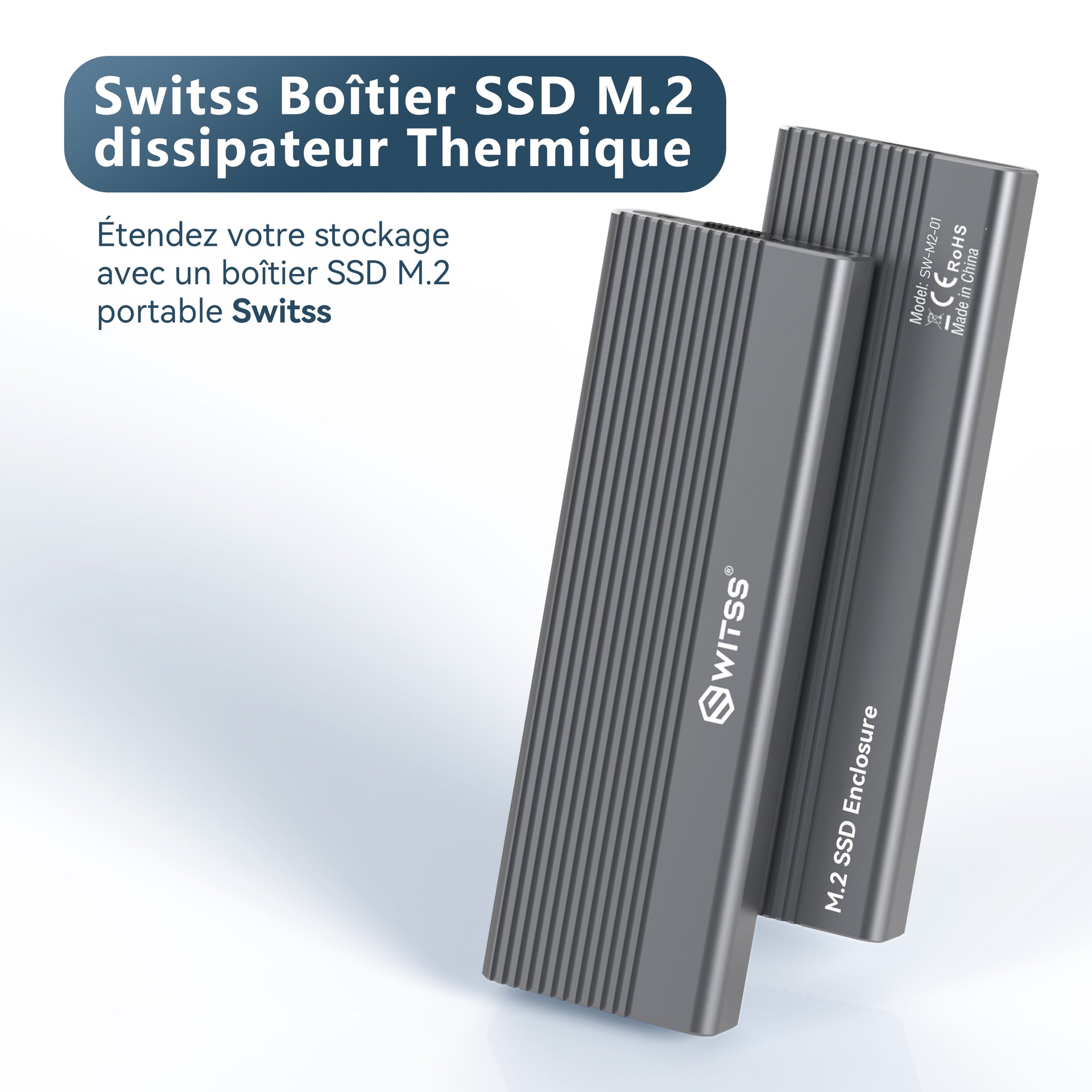 Boîtier SSD M.2 Switss® avec dissipateur thermique