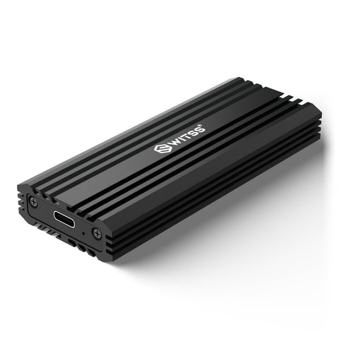 Switss® M.2 SSD enclosure 20 Gbps in aluminium with cooling fins