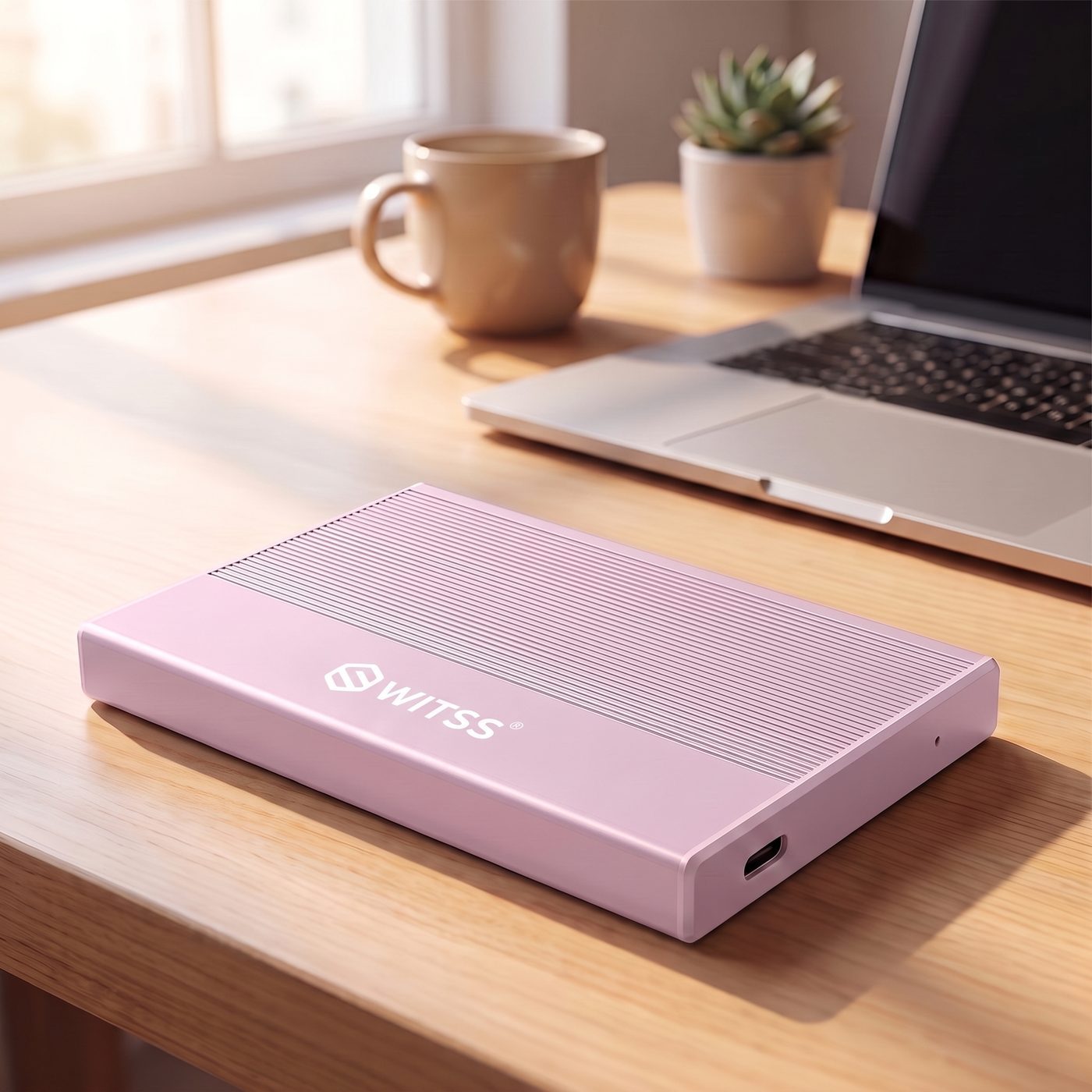Boîtier Switss rose avec dessus en aluminium nervuré