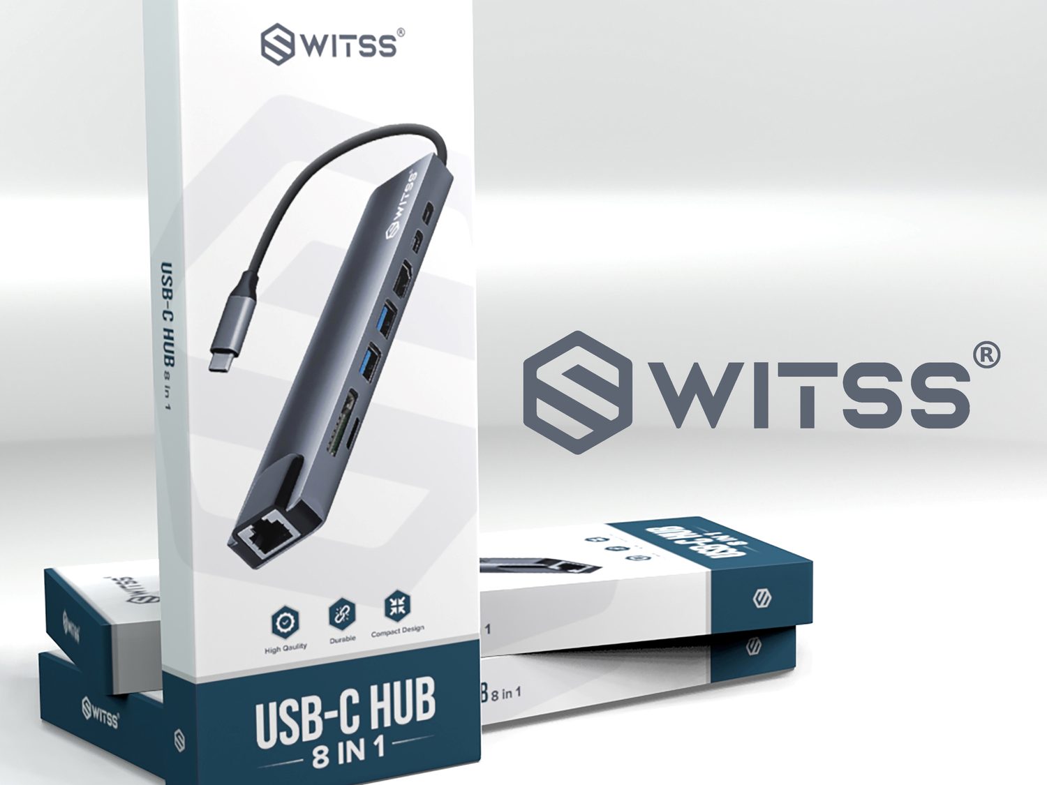 Packaging of the Switss® 8-in-1 USB-C hub
